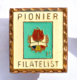 INSIGNA PIONIER FILATELIST CLASA II STEMA MICA PIONIERI
