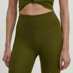 The North Face pantaloni scurti sport femei, culoarea verde, neted, high waist, NF0A87JUPIB1