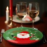 Set de farfurii de Craciun din hartie - Mos Craciun - 16,5 23 cm - 6+6 buc pachet