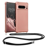 Husa Kwmobile pentru Google Pixel 8 Pro, Roz, Silicon, KWM000020JR001C, Textil, Carcasa