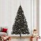 Brad de Crăciun cu lumini decorative cu coarde Negru 240 cm PVC