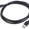 Cablu USB 3.1 A la C aurit 1,8m negru