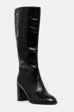 GOE ghete de piele femei, culoarea negru, cu toc drept, izolare usoara, OO2N4408 BLACK