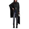BL1012-1 Pulover tricotat, model oversize, cu guler intors si aspect petrecut in fata
