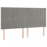 Cumpara ieftin Tablii de pat, 4 buc, gri deschis, 90x5x78/88 cm, catifea