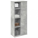vidaXL Dulap de baie cu suport role, gri beton, 39x22x90 cm