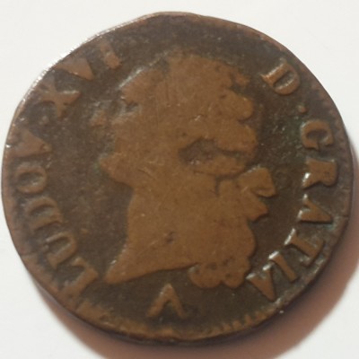 Franța 1sol 1778 W / Lille Ludovic XVl foto