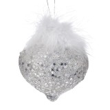 Cumpara ieftin Set 6 globuri din sticla Silver Tear Feathers 8 cm, Iliadis Alexandros