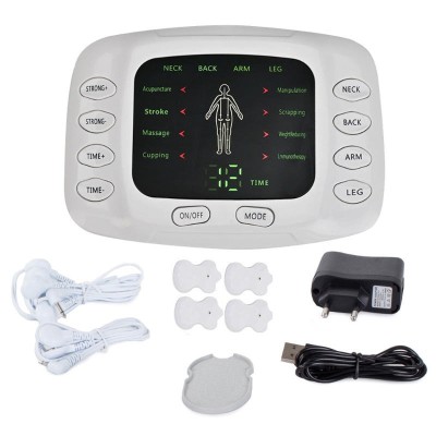 Aparat de Masaj, cu Electrostimulare/Fizioterapie, Stimulator, 8 Programe De Masaj, 4 Electrozi, 15 Niveluri de Intensitate, pentru Ameliorarea Dureri foto
