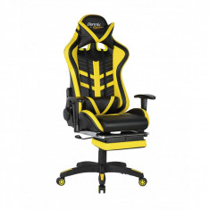 Scaun gamer US78 Racing Pro negru galben foto