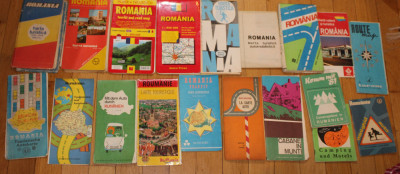 lot 19 harti vechi Romania auto rutiera turistica cabane in munti camping foto