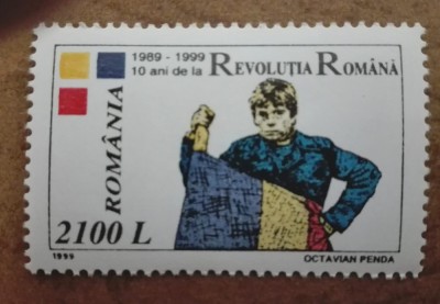 TIMBRE ROMANIA MNH LP1500/1999 10 ani de la Revolutia Romana -Serie simpla foto