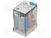 Releu electromagnetic, 110V DC, 15A, 4PDT, serie 55.34, FINDER - 55.34.9.110.0040