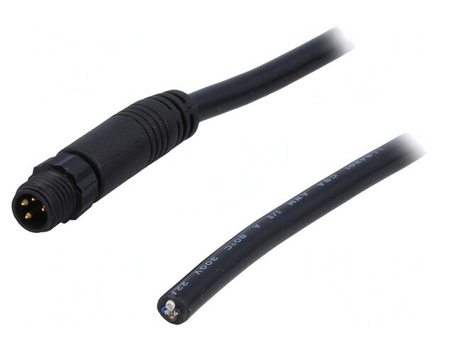 Conector M8 1m 4 Pin Drept Cu Manșon și Cabluri