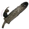 Prelungitor Penis Baile 16.5cm cu Iepure Vibrator Clitoris, Inel Testicule, Negru