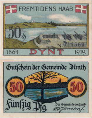1919, 50 Pfennig (Grabowski &amp;amp; Mehl 297.1) - Germania (Danemarca) - stare UNC foto