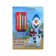 Disney. Regatul de gheață. Sărbători cu Olaf. Colorăm cu Olaf și prietenii lui. Conține 4 creioane cerate - Paperback brosat - Disney - Litera mică