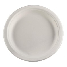 Farfurie Rotunda Biodegradabila, 17.5 cm, 20 Buc/Set, Trestie de Zahar, Farfurie Biodegradabila din Trestie de Zahar, Farfurie Rotunda Biodegradabila, foto