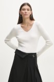 Answear Lab pulover din l&acirc;nă merino culoarea bej, light