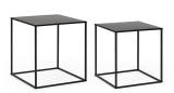Cumpara ieftin Set 2 masute otel negru Alrik 34x34x37h; 38x38x41h