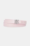 HUGO curea de piele culoarea roz, 50548473