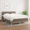 vidaXL Pat continental cu saltea gri taupe 140x200 cm material textil 3140781