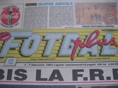 Fotbal Plus (nr.123, 1-7 februarie 1994) foto
