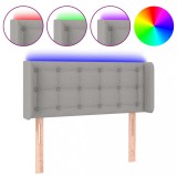 Cumpara ieftin Tablie de pat cu LED, gri deschis, 103x16x78/88 cm, textil