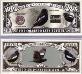 !!! SUA = FANTASY NOTE (TJ6) = COLORADO , THE COLORADO LARK BUNTING - 2016 - UNC