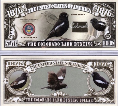 !!! SUA = FANTASY NOTE (TJ6) = COLORADO , THE COLORADO LARK BUNTING - 2016 - UNC foto