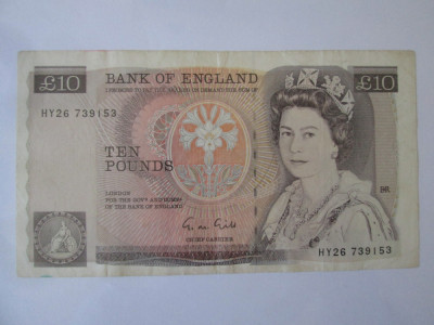 Anglia 10 Pounds 1988-1991 semnătura G.M.Gill foto