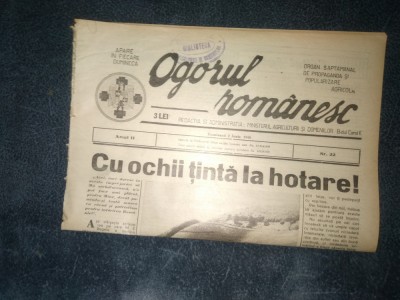 REVISTA OGORUL ROMANESC 2 IUNIE 1940 foto