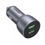 Incarcator Auto UGREEN CD213, 36W, 3A, 2 x USB-A, Gri