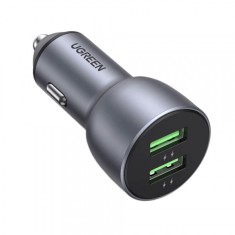 Incarcator Auto UGREEN CD213, 36W, 3A, 2 x USB-A, Gri foto