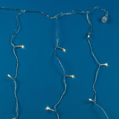 Instalație Lumini Perdea LED, 100 Becurii, Alb Cald, Cablu Transparent, 4.6m, Extensibilă foto