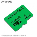 CARD MEMORIE MICROSDHC, BOROFONE, (FARA ADAPTOR) 4GB, CLASA 6, BLISTER, 4 GB