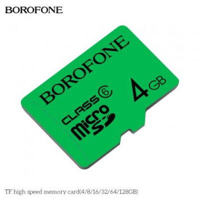 CARD MEMORIE MICROSDHC, BOROFONE, (FARA ADAPTOR) 4GB, CLASA 6, BLISTER foto