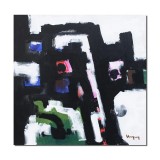 Tablou abstract pictat manual, Serenity, 60x60cm pictura ulei pe panza, Geo Ungureanu