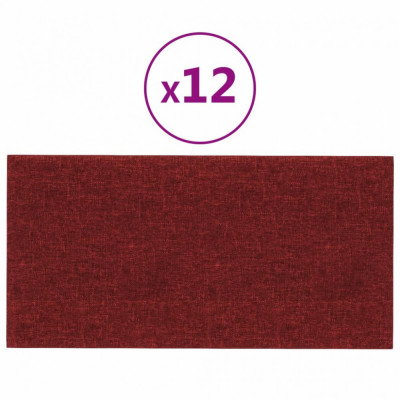 Panouri de perete 12 buc. roșu vin 60x30 cm textil 2,16 m&amp;sup2; foto