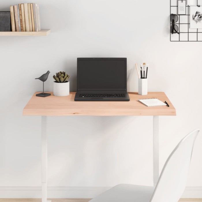 vidaXL Blat de masă, 80x40x(2-4) cm, lemn masiv de stejar netratat