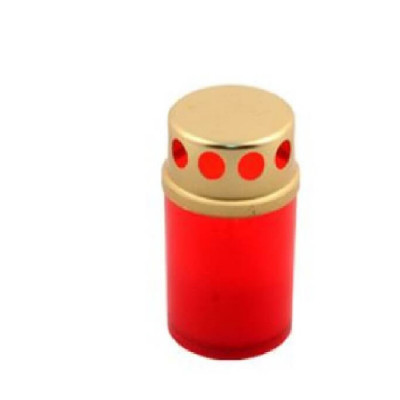 Candela Parafina cu Capac, Timp Ardere 12 h, 75x48 mm, Culoare Rosie, Lumanare Candela, Lumanari si Candele Tip 50, Candele din Parafina, Candele pent foto