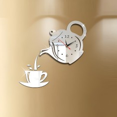 Ceas Decorativ Sticker, Coffee, 400 mm x 400 mm foto