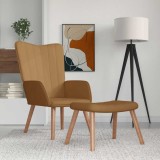 vidaXL Scaun de relaxare cu taburet, maro, catifea 327674