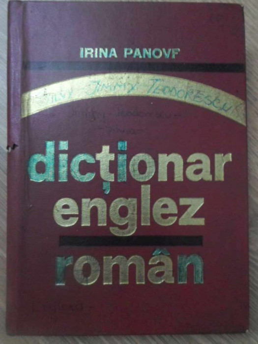 DICTIONAR ENGLEZ-ROMAN PENTRU UZUL ELEVILOR-IRINA PANOVF