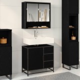 Cumpara ieftin Set de mobilier pentru baie 2 buc. Stejar Negru 65 x 33 x 60 cm