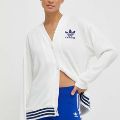 adidas Originals cardigan femei, culoarea alb, IT9829