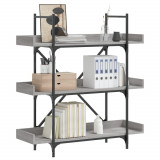 VidaXL Bibliotecă 3 niveluri gri sonoma 100x33x108,5 cm lemn prelucrat 837690