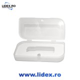 Carcasa memorie stick USB cu suport din spuma (foam) decupata, transparenta (clear), cu inchidere magnetica, estelle, calitate premium