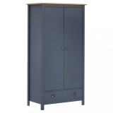 vidaXL Șifonier cu 2 uși Hill Range, gri, 89x50x170 cm, lemn masiv pin