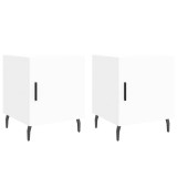 Noptiere, 2 buc., alb, 40x40x50 cm, lemn compozit, DKD Home Decor